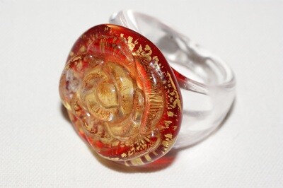 Ring Rose Murano rubinrot-gold