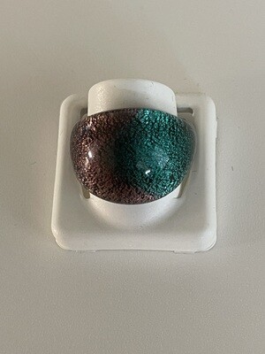 Ring Murano gewölbt, multicolor türkisgrün/lila