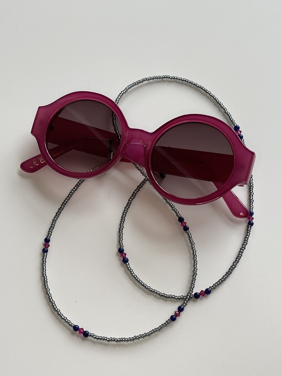 Brillenkette  MG Conterie/LapislazuliLänge 75cm 