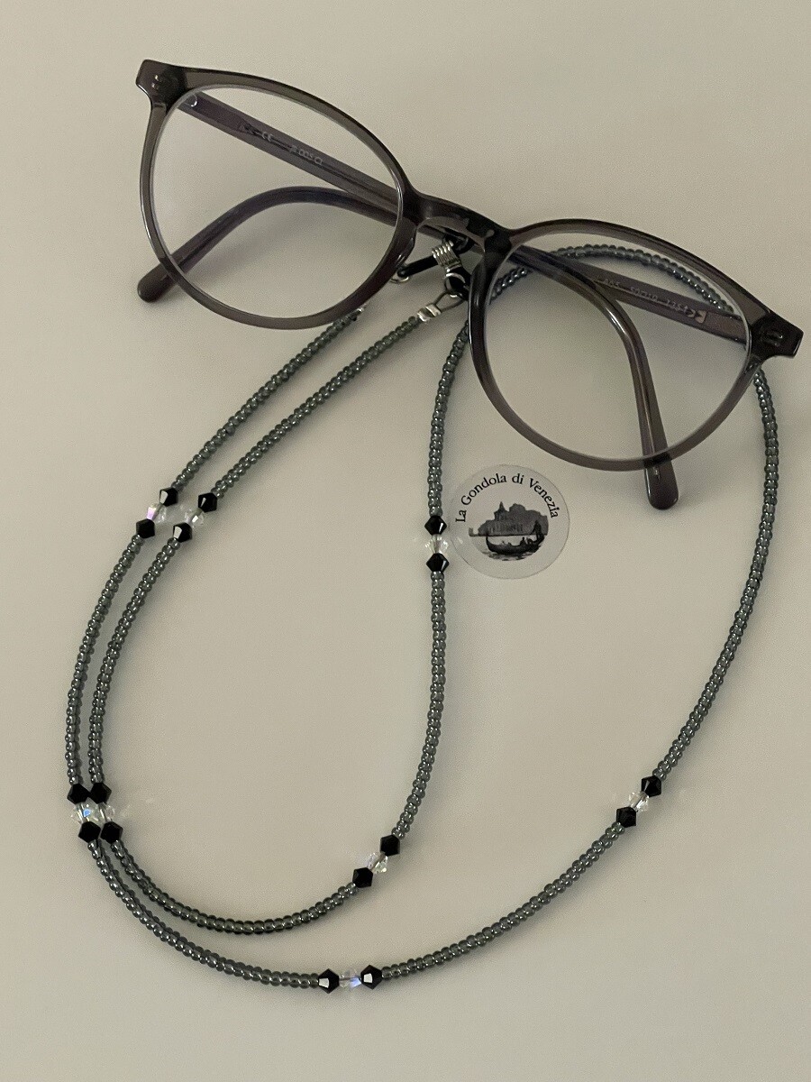 Brillenkette  MG Conterie/Sw. Crystal  Länge 75cm 