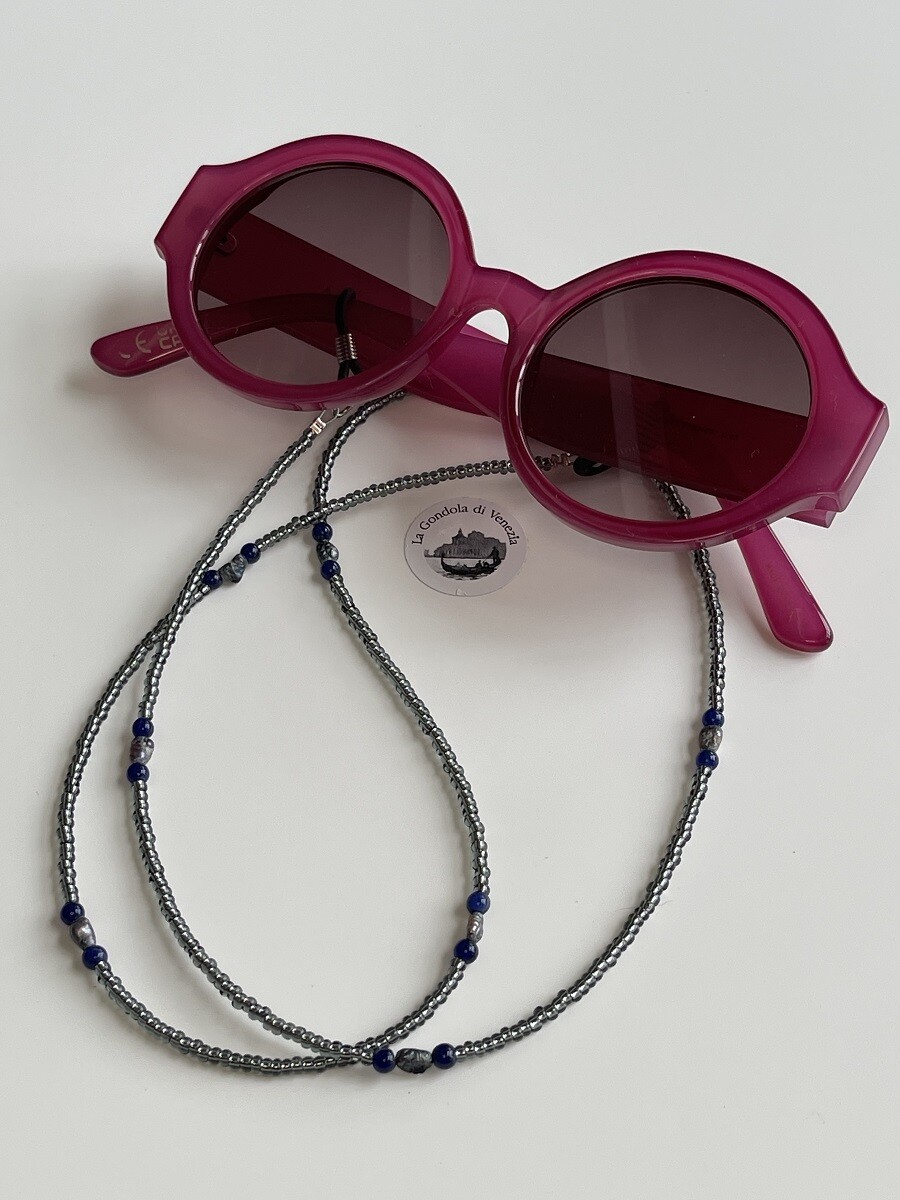 Brillenkette  MG Conterie/Lapislazuli Länge 75cm 