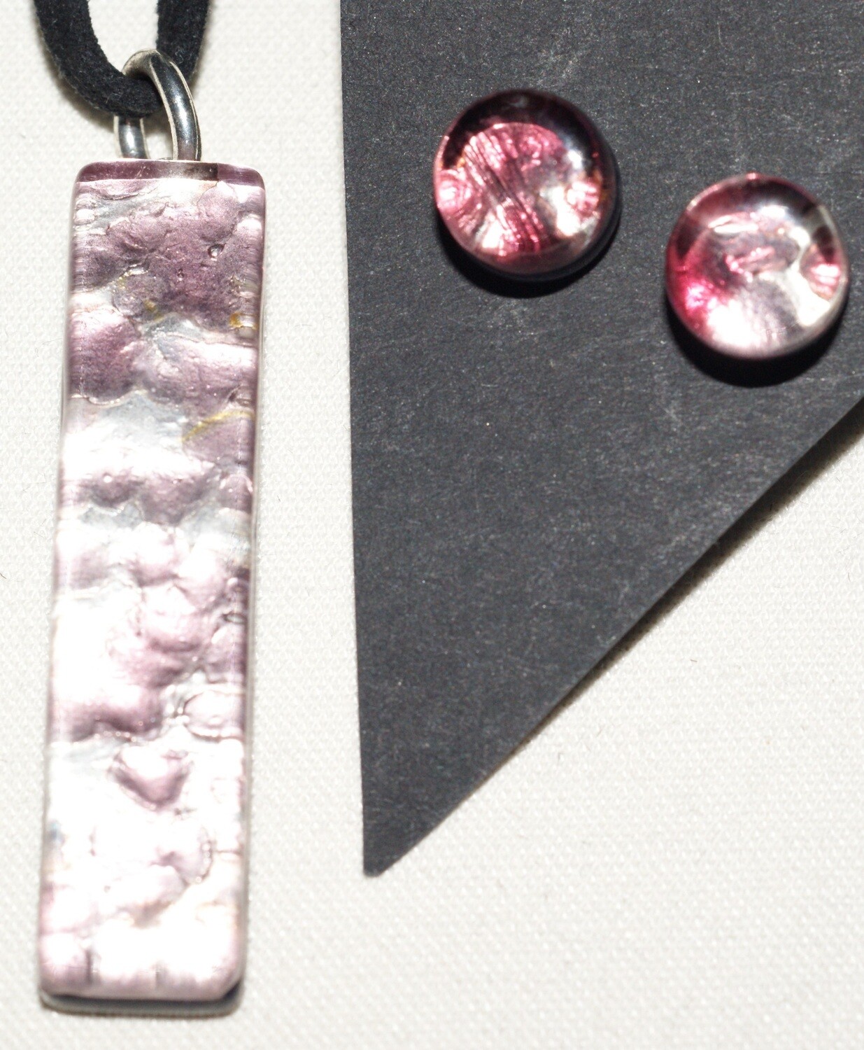 Set POA pendant 1x4.5cm / Earrings silver-lilac