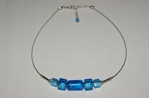 Necklace Gondola Cylindro 20x12mm turquoise blue