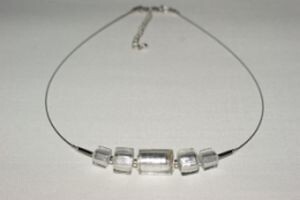 Necklace Gondola Cylindro 20x12mm silver white