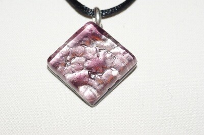 Set POA pendant 2x2cm / earrings silver-lilac