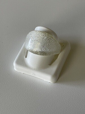 Ring Murano domed, silver white