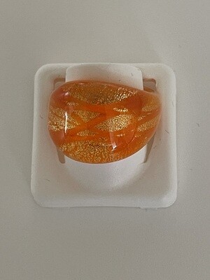 Ring Murano gewölbt, fantasia orange