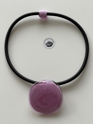 Necklace GREENDESI pendant 55mm, pink