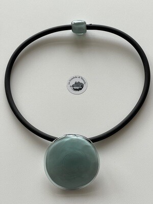 Necklace GREENDESI pendant 55mm, turquoise green light