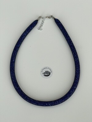 Necklace Conterie D 9mm pearls cobalt blue
