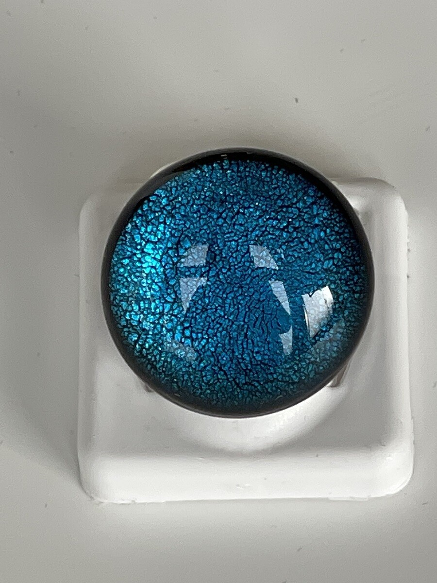 Ring Murano Metallring Grösse verstellbar türkisblau