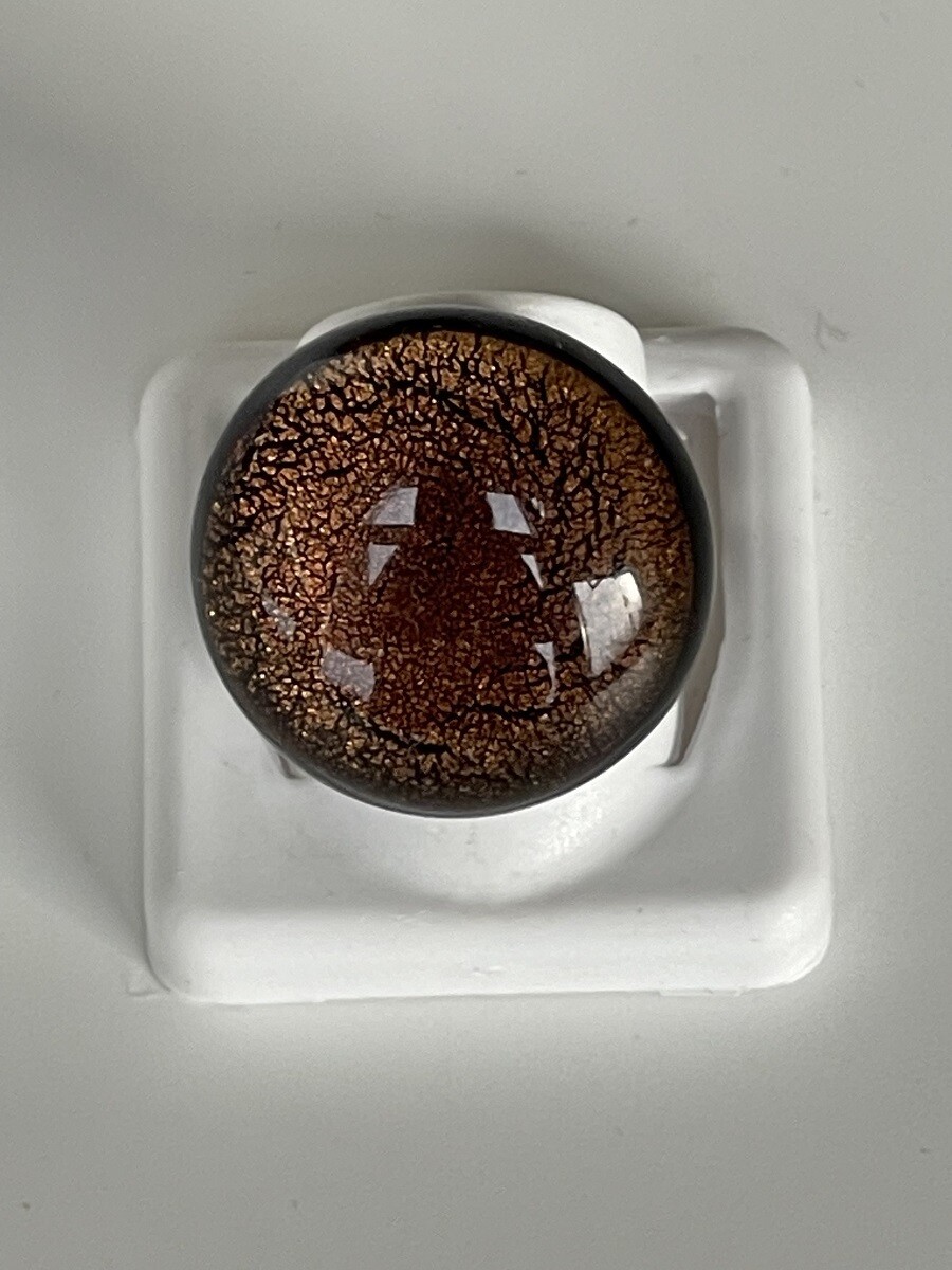 Ring Murano Metallring Grösse verstellbar nussbaumbraun