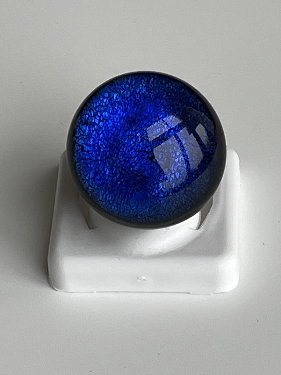 Ring Murano Metallring Grösse verstellbar kobaltblau