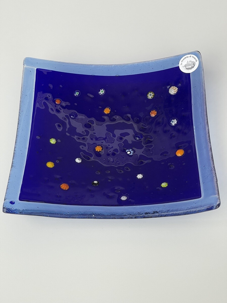 Murano Glass bowl 22x22cm   -Unique piece-