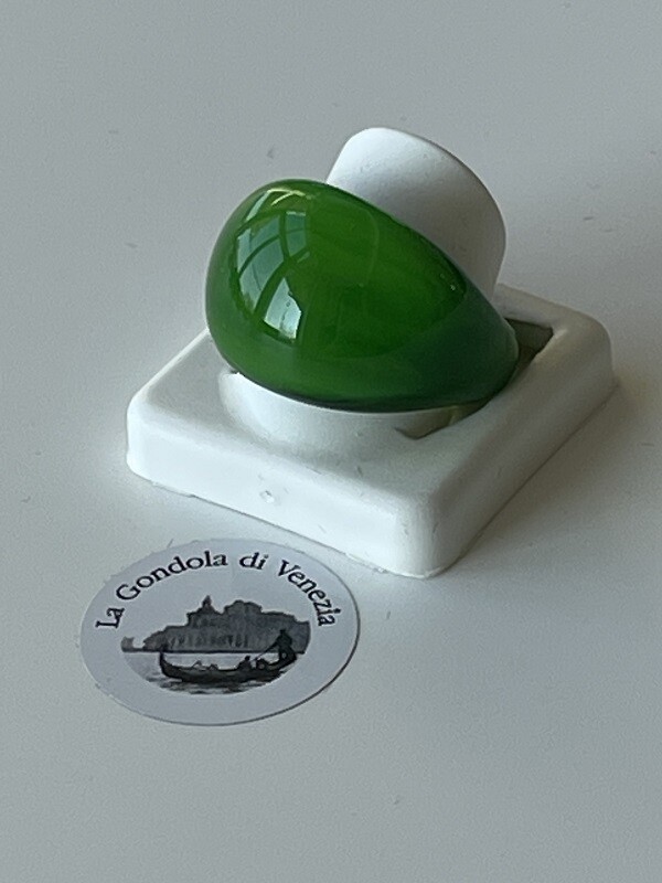 Ring Murano domed, color, emerald green