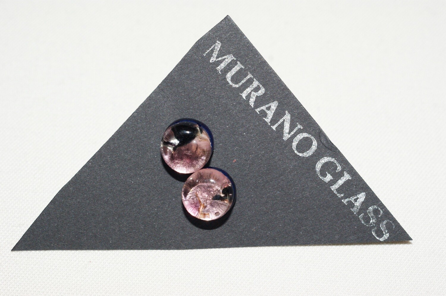 Stud earrings dewdrop MG 8mm  purple/silver