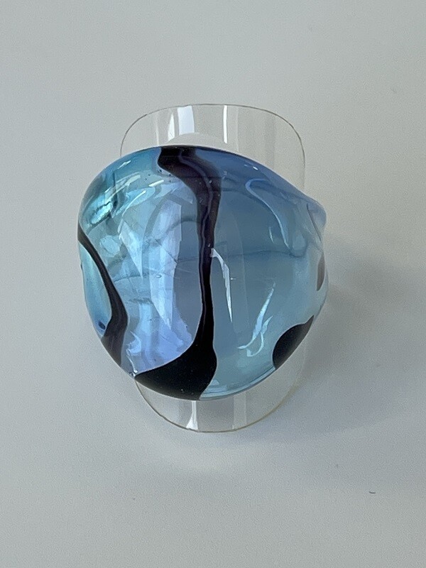 Murano Design Ring, Licht/ Wasser  25mm