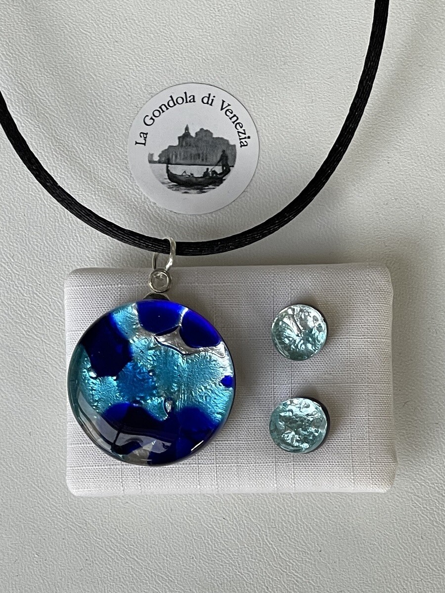 Set Murano pendant 25mm / stud earrings