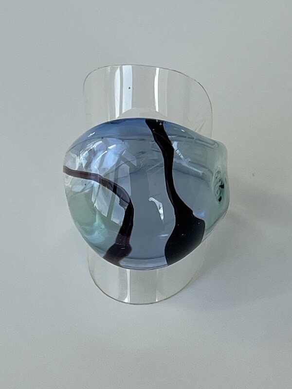 Murano Design Ring, Licht/ Wasser  20mm
