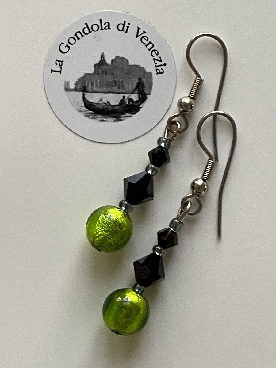 Earrings Murano / Crystal Black