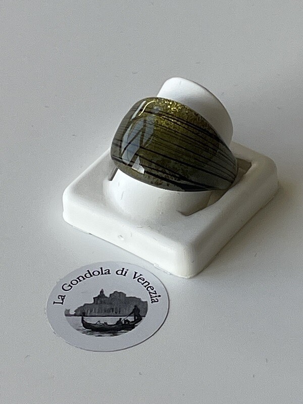 Ring Murano domed, striped