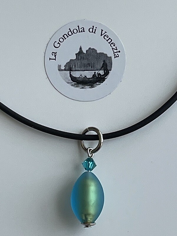 Necklace Murano Olive /Swar. Crystal