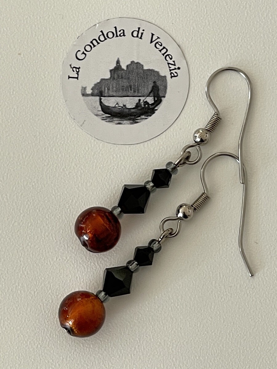 Earrings Murano / Crystal Black