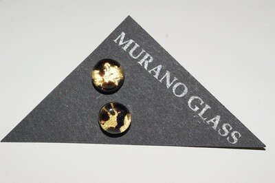 Stud earrings dewdrop MG 8mm gold-black
