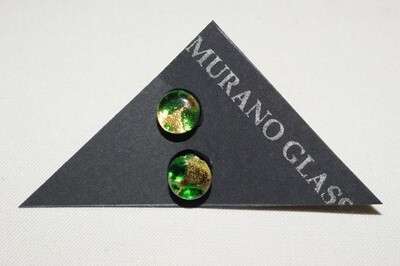 Stud earrings dewdrop MG 8mm  green-gold