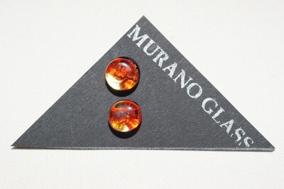 Stud earrings dewdrop MG 8mm  orange-gold
