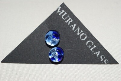Stud earrings dewdrop MG 8mm  light blue cobalt blue/silver