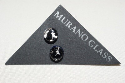 Stud earrings dewdrop MG 8mm  silver/black