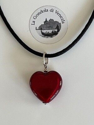 Necklace Murano heart 18mm flat