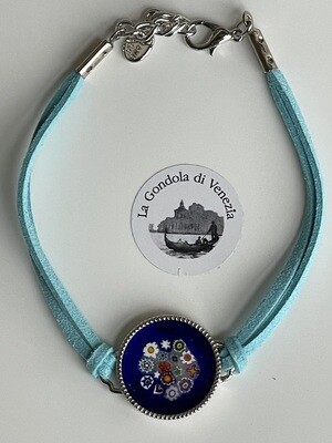 Bracelet Millefiori, turquoise blue