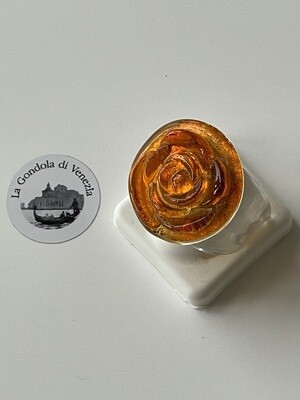 Ring Rose Murano size 19.5mm/61 unique piece