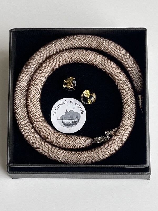 Set necklace Murano Conterie, ⌀ 9mm + stud earrings