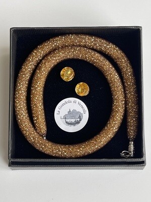 Set necklace Murano Conterie, ⌀ 9mm + stud earrings