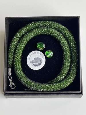 Set necklace Murano Conterie, ⌀ 9mm + stud earrings