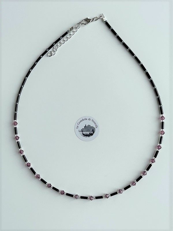 Collier Preciosa Glitzer Glas