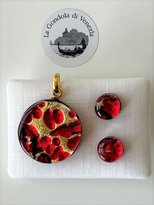Set Murano Anhänger 25mm rund