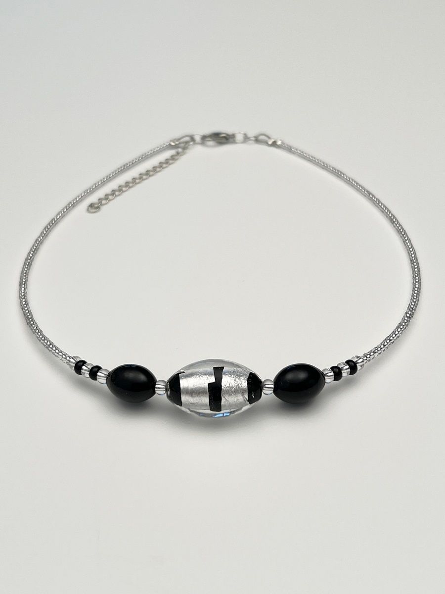Kette 3 Oliven Murano Glas