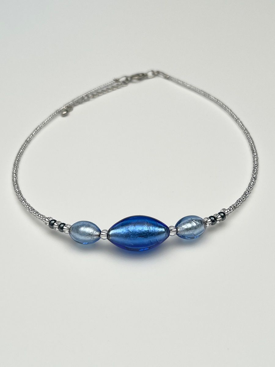 Kette 3 Oliven Murano Glas