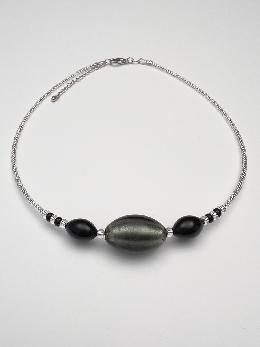 Kette 3 Oliven Murano Glas