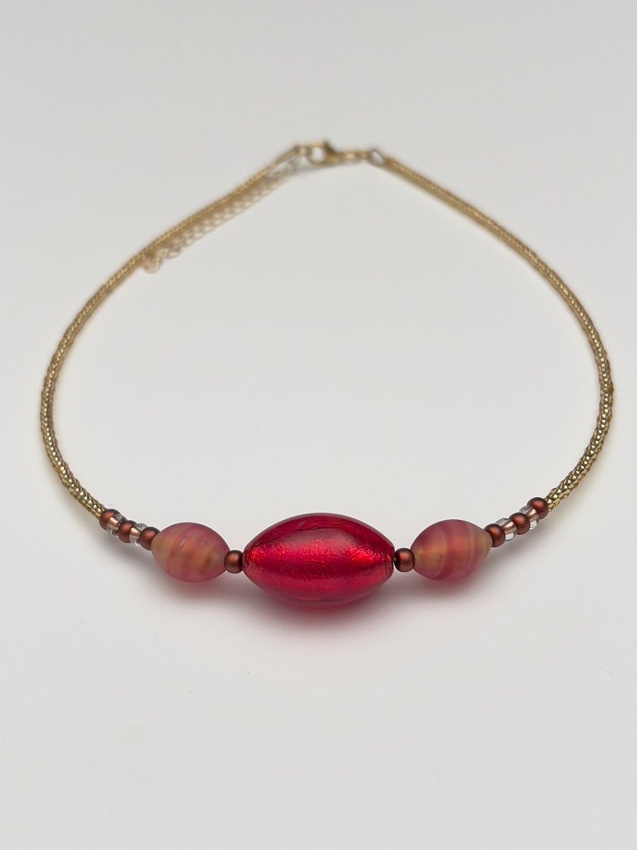 Kette 3 Oliven Murano Glas