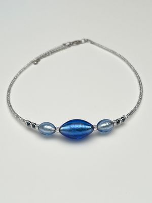 Kette 3 Oliven Murano Glas