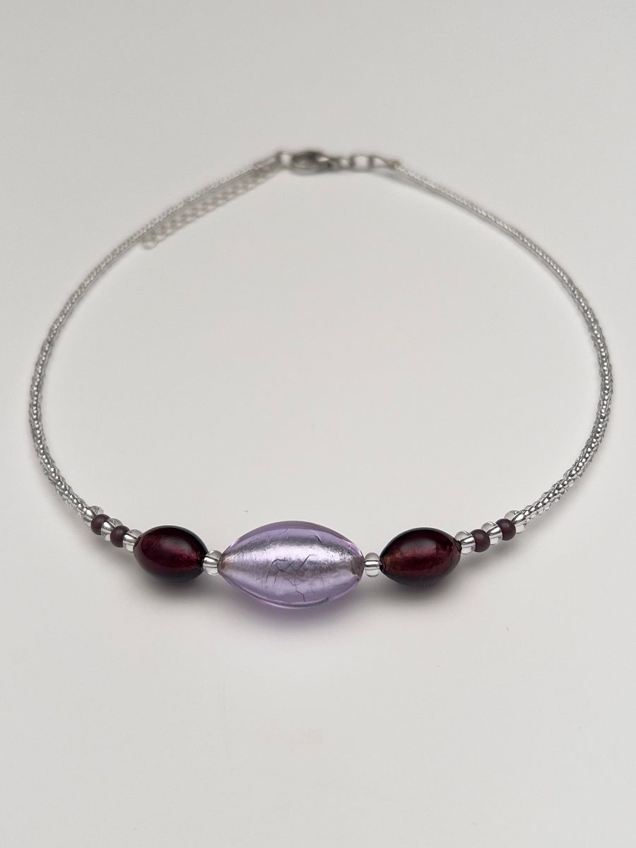 Kette 3 Oliven Murano Glas