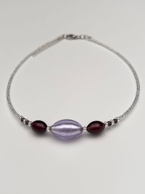 Kette 3 Oliven Murano Glas