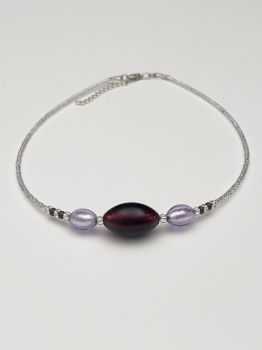 Kette 3 Oliven Murano Glas