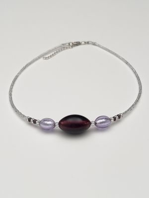 Kette 3 Oliven Murano Glas