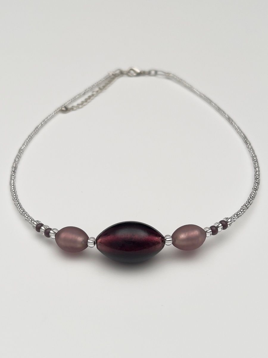 Kette 3 Oliven Murano Glas
